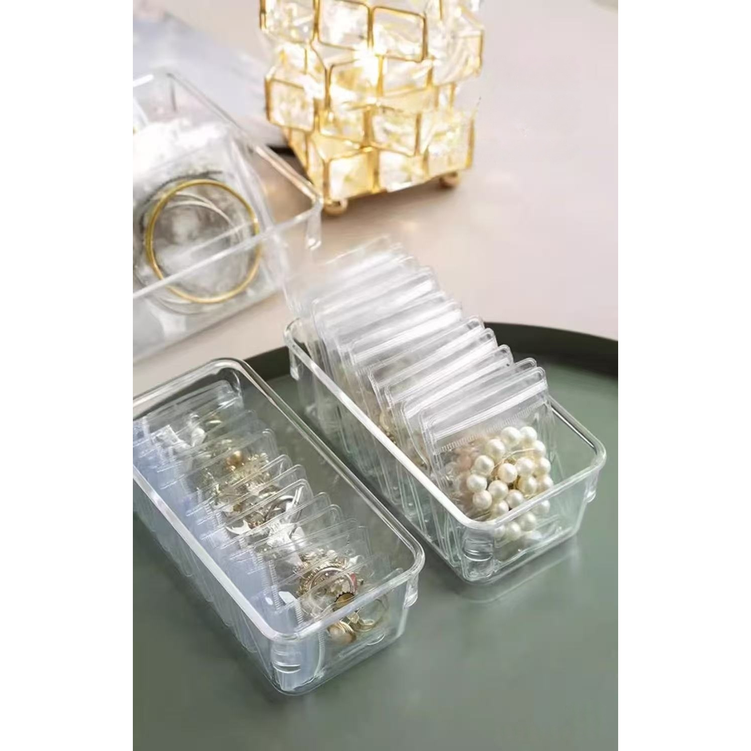 11pcs Transparent Jewelry Zipper Bags